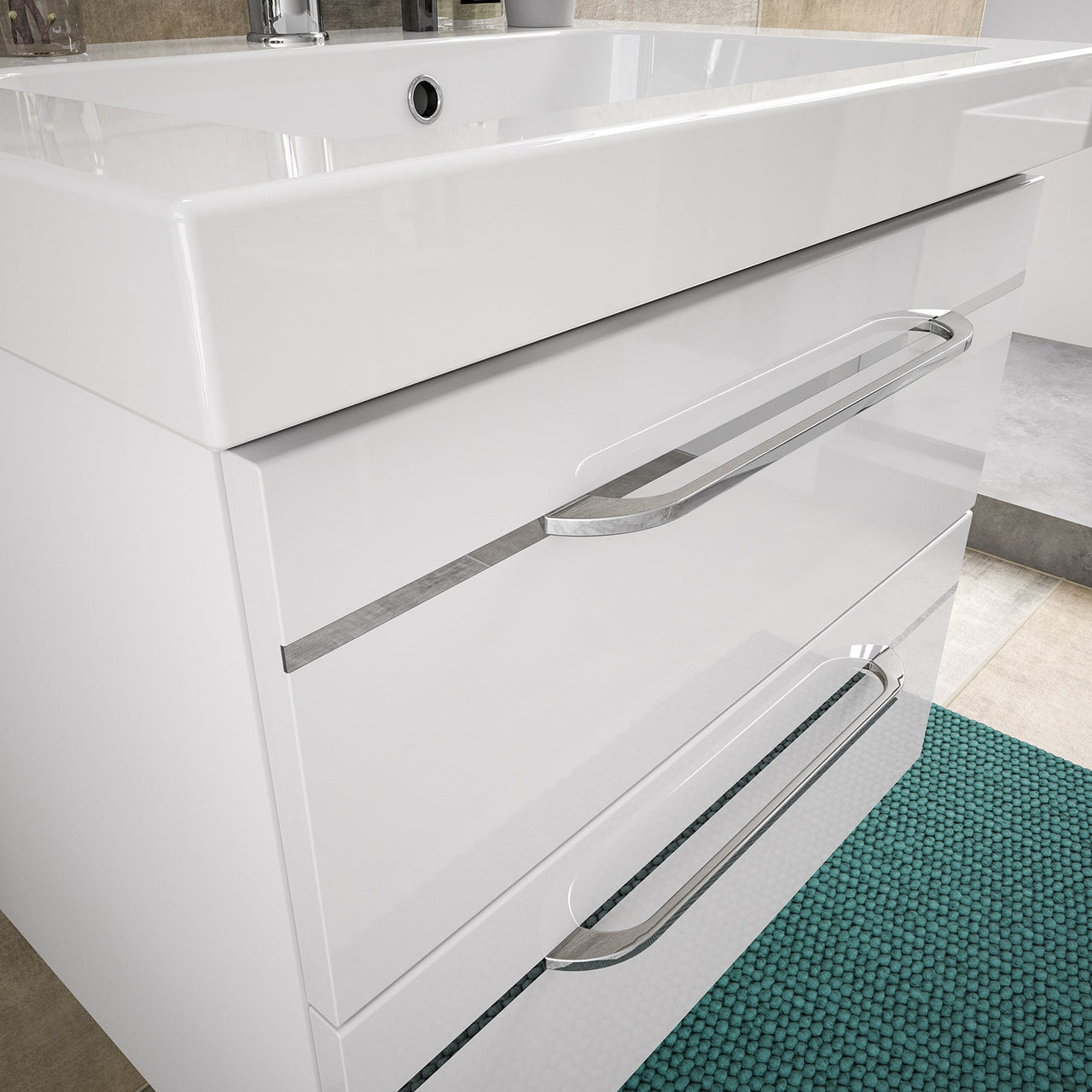 Pelipal Balto Sprint 65 cm Waschtisch mit Unterschrank - Weiß Hochglanz