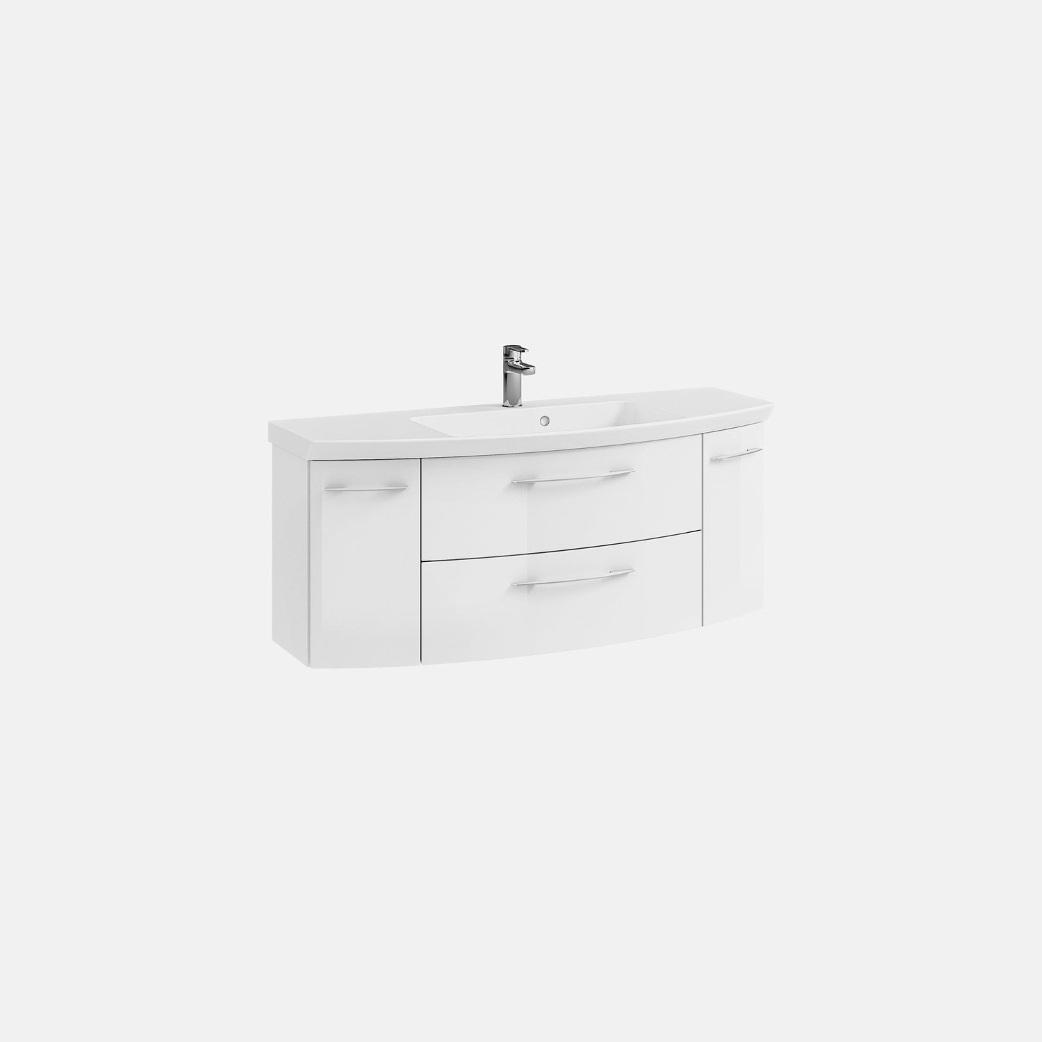 Pelipal Cassca Sprint 121 cm Waschtisch inkl. Unterschrank - Weiß Hochglanz