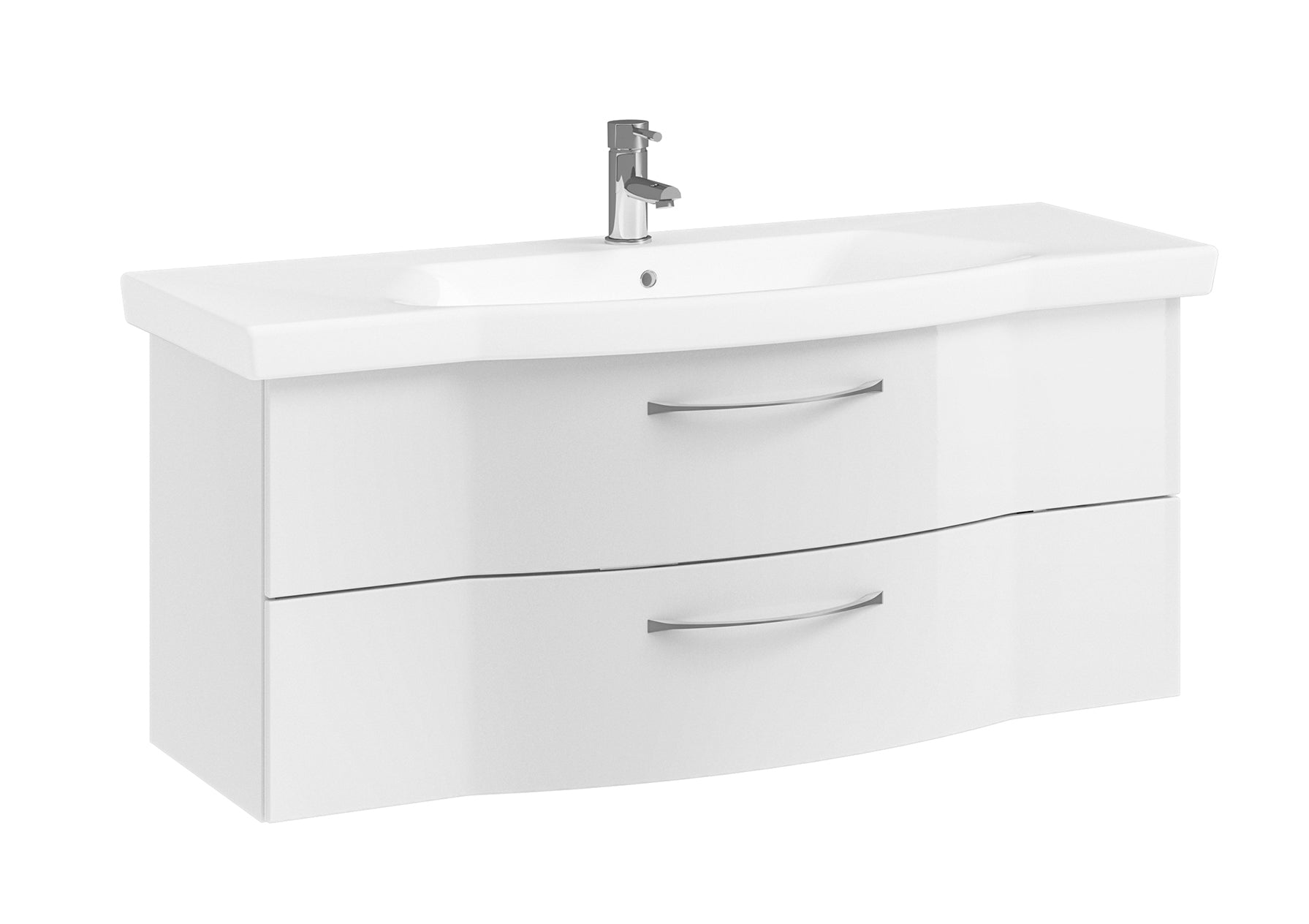 Pelipal 6005 Sprint 122 cm Waschtisch inkl. Unterschrank - Weiß Hochglanz