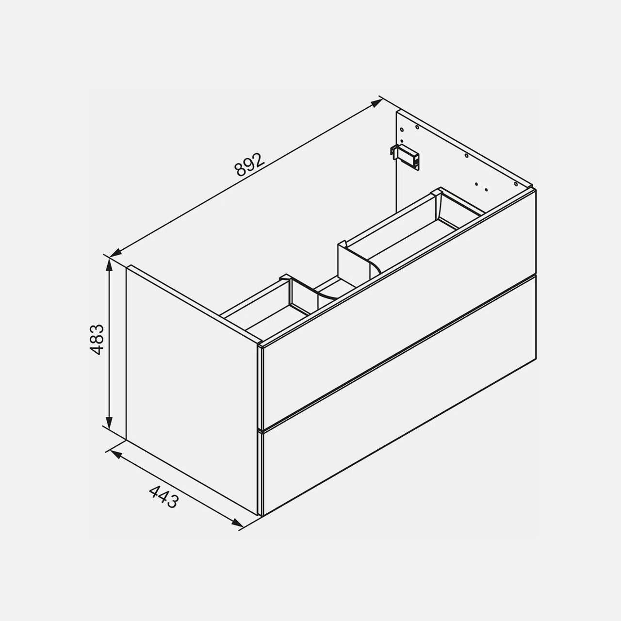 K1 Waschtisch inkl. Unterschrank | 91 cm, Eiche-Maron