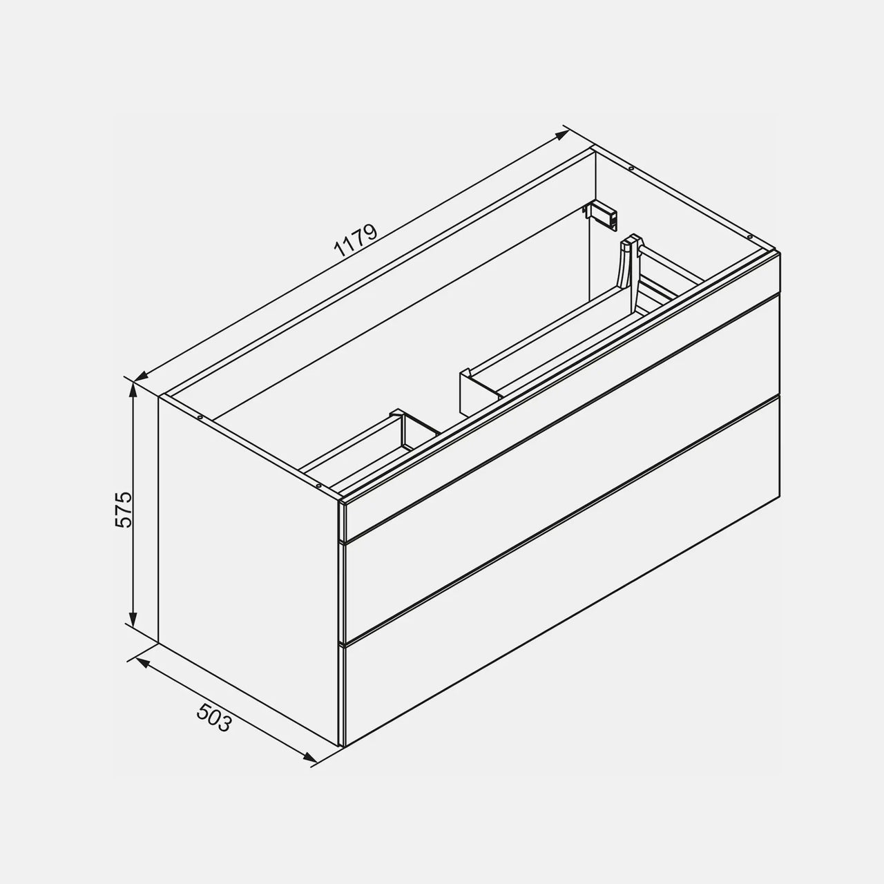 K5 Unterschrank | 117,9 cm, Grafit Hochglanz