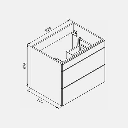 K5 Waschtisch inkl. Unterschrank | 71 cm, Berg-Eiche
