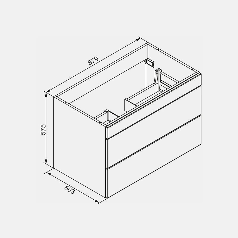 K5 Waschtisch inkl. Unterschrank | 91 cm, Weiß Hochglanz