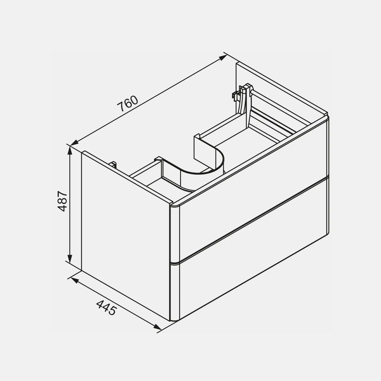 K8 Unterschrank | 76 cm, Weiß Hochglanz
