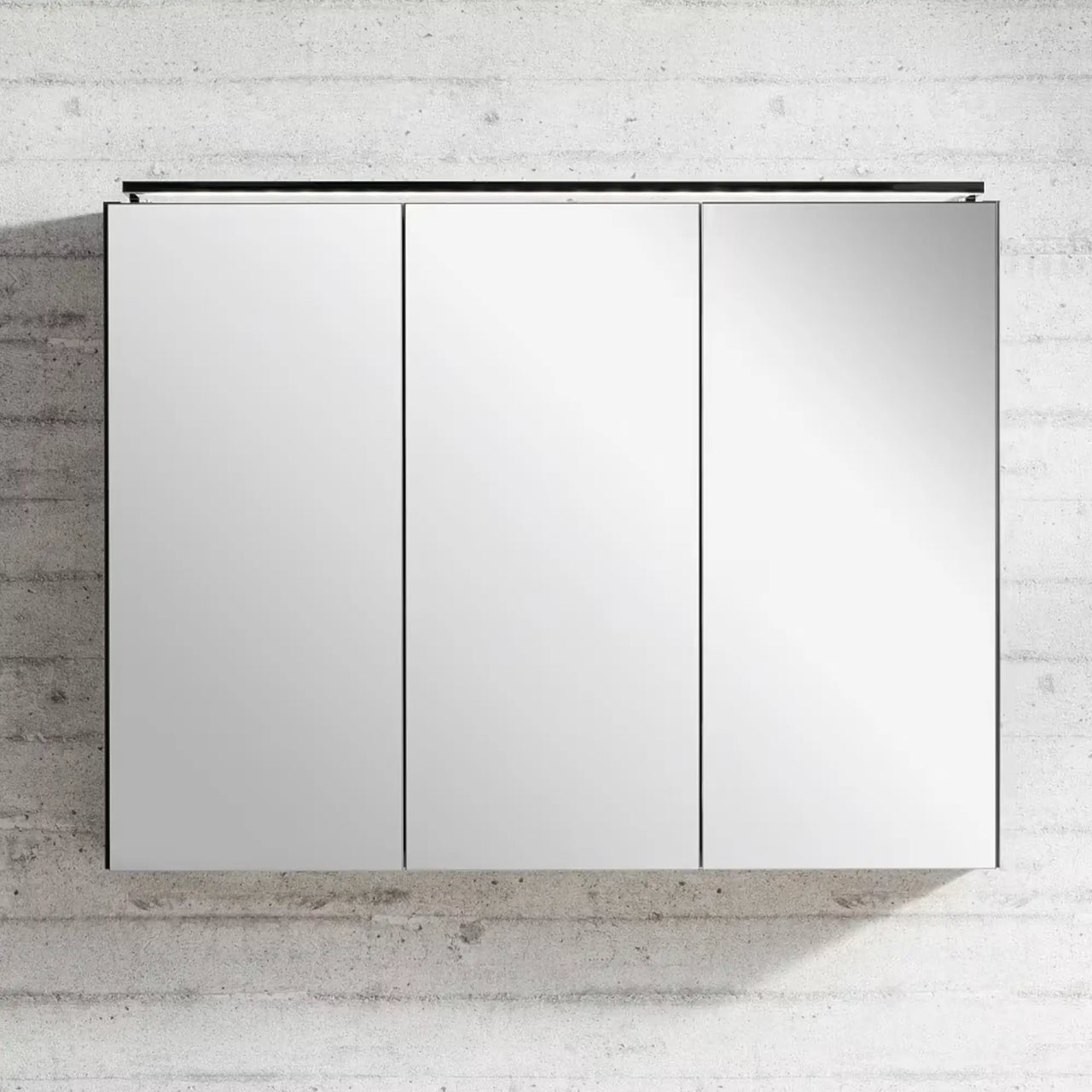 Spiegelschrank L5 | 100 cm mit dimmbarer Leuchte und 3 Türen