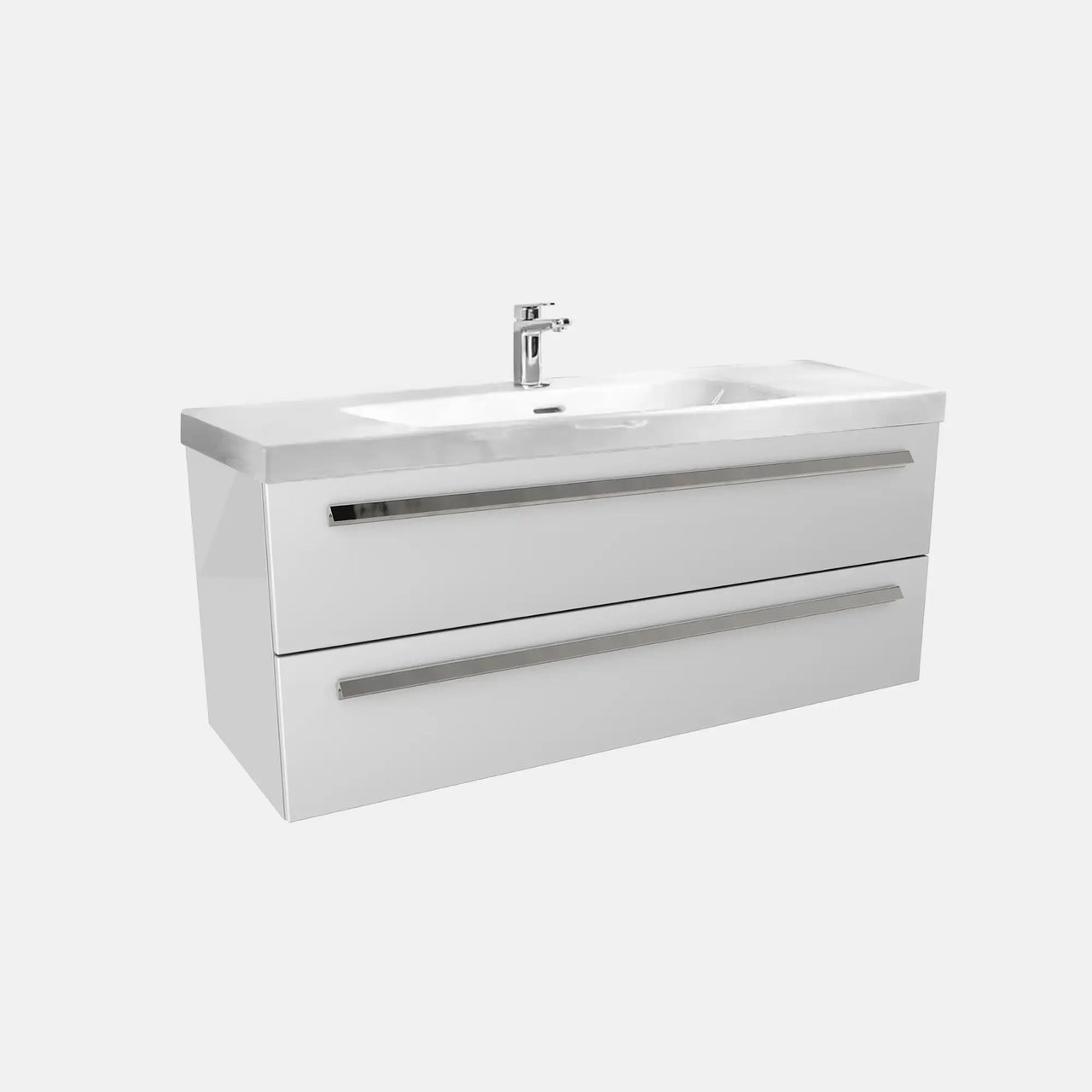 K1 Waschtisch inkl. Unterschrank | 121 cm, Weiß Hochglanz