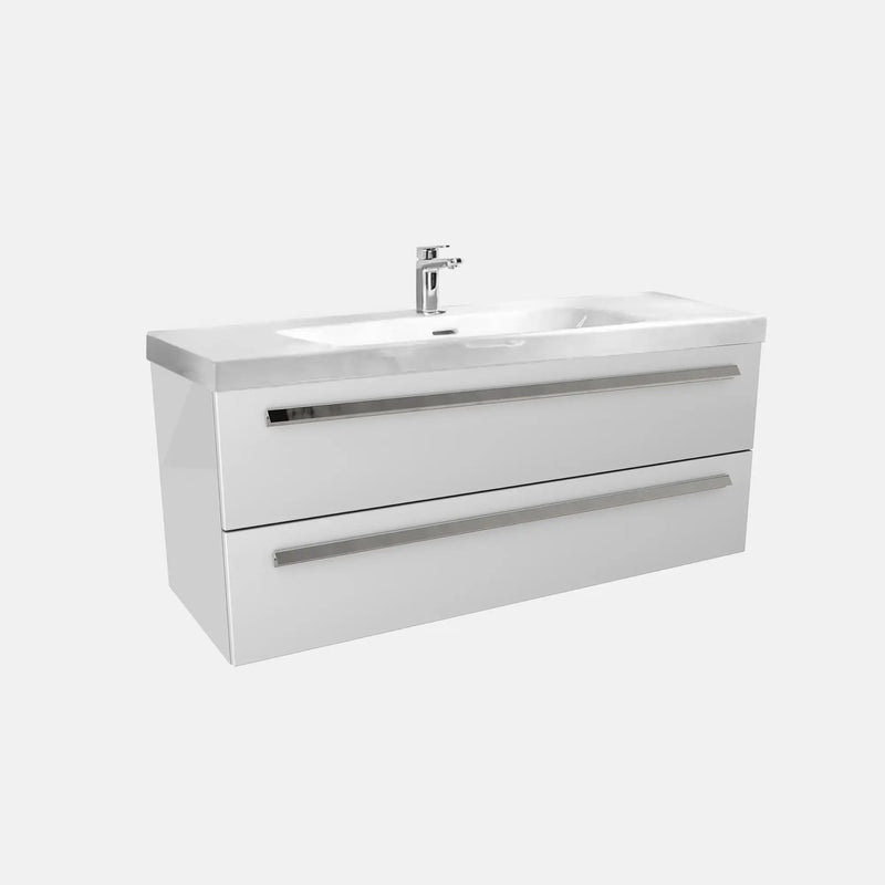 K1 Waschtisch inkl. Unterschrank | 121 cm, Weiß Hochglanz