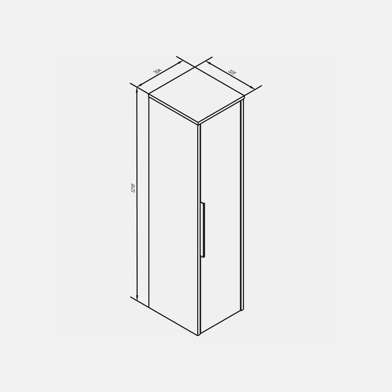 Vidro Midischrank | 30 cm, Anschlag rechts